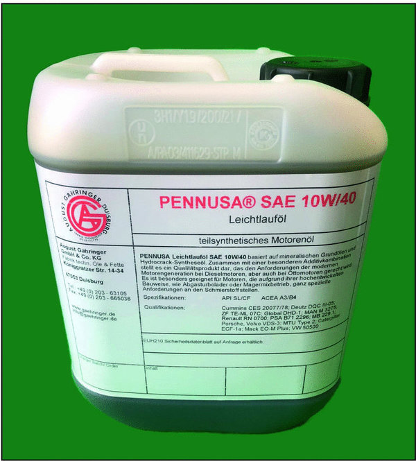 PENNUSA Leichtlauföl teilsyn. SAE 10W-40 - 5 Liter