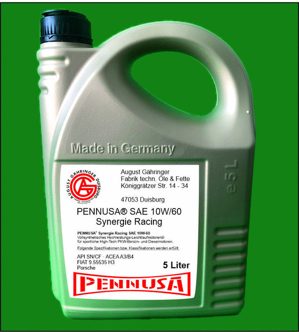 PENNUSA Synergie Racing SAE 10W-60 - 5 Liter